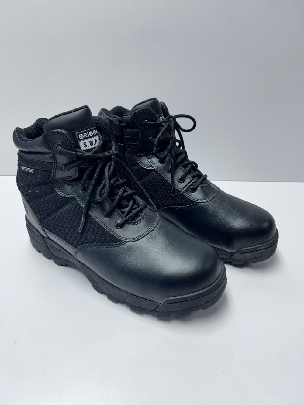 Original SWAT Classic 6" Safety Toe Side Zip WP Boots Mens Size 13 W Black NWOB